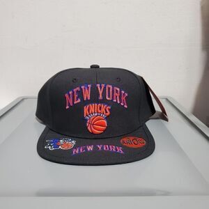 New York Knicks NBA Front Loaded Mitchell & Ness Snapback Hat Black/Orange NWT